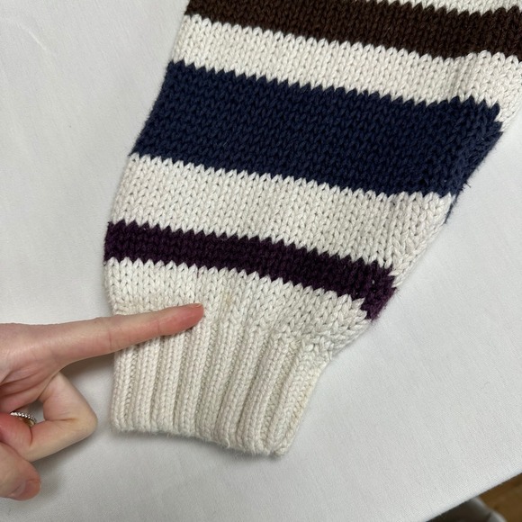 Vintage 90s Patchwork Sweater Mens Medium Multicolor Grandpa Retro Geometric - Picture 6 of 11